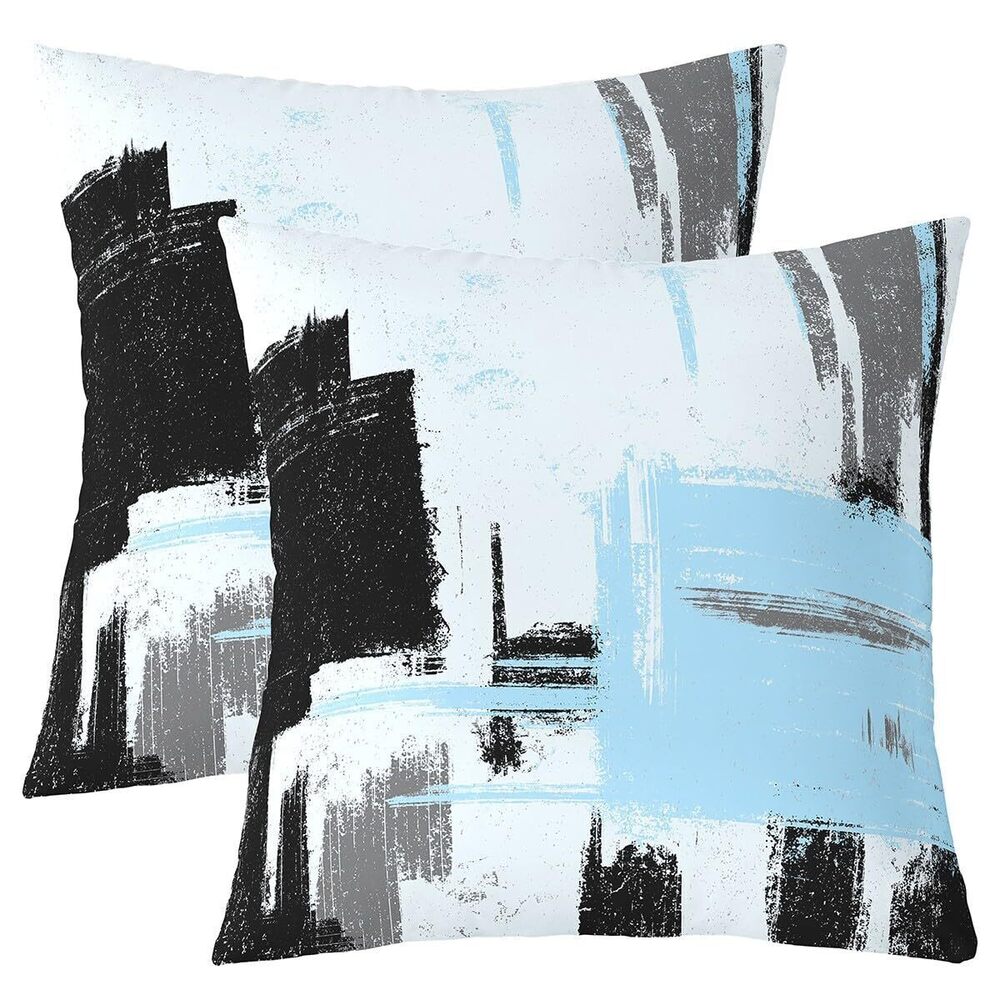 5597 18 x 18-Inch Abstract Cushion Case Set of 2 Boys Girls Blue White